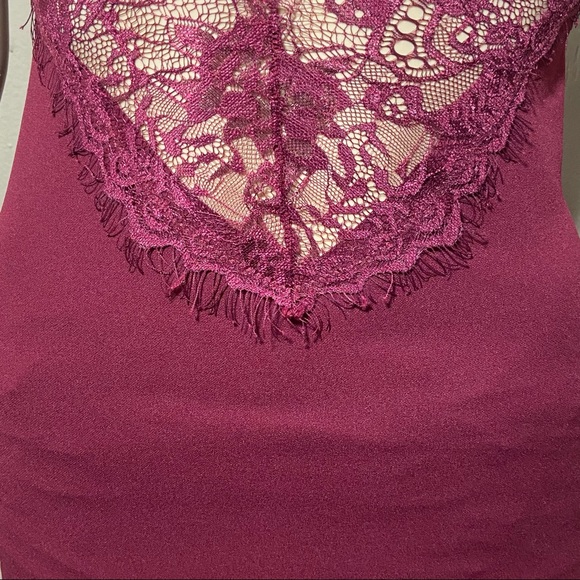 Feelings With You Lace Mini Dress - Burgundy - Picture 6 of 12